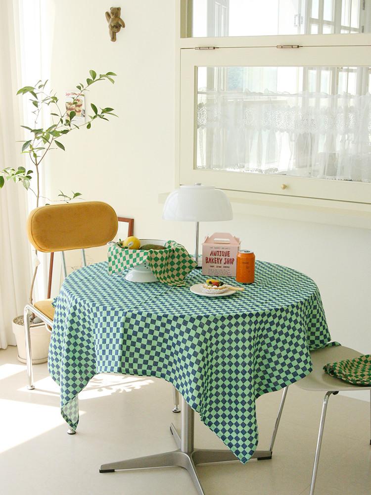 레트로 체커보드 테이블보 식탁보 거즈 감성 모던 빈티지 인테리어 미니 대형