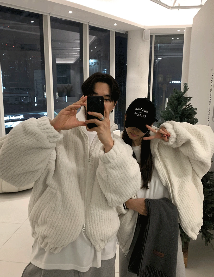 룩 원더앤트 오버핏 부클 투웨이 패딩 집업