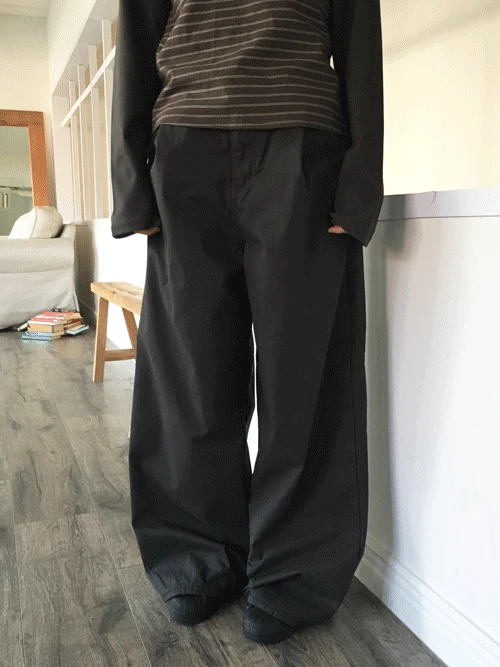 허쉬 핀턱 와이드 팬츠 (3colors) *융기모안감