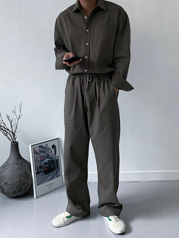 SET 위더 오버핏 코튼 무지 세트