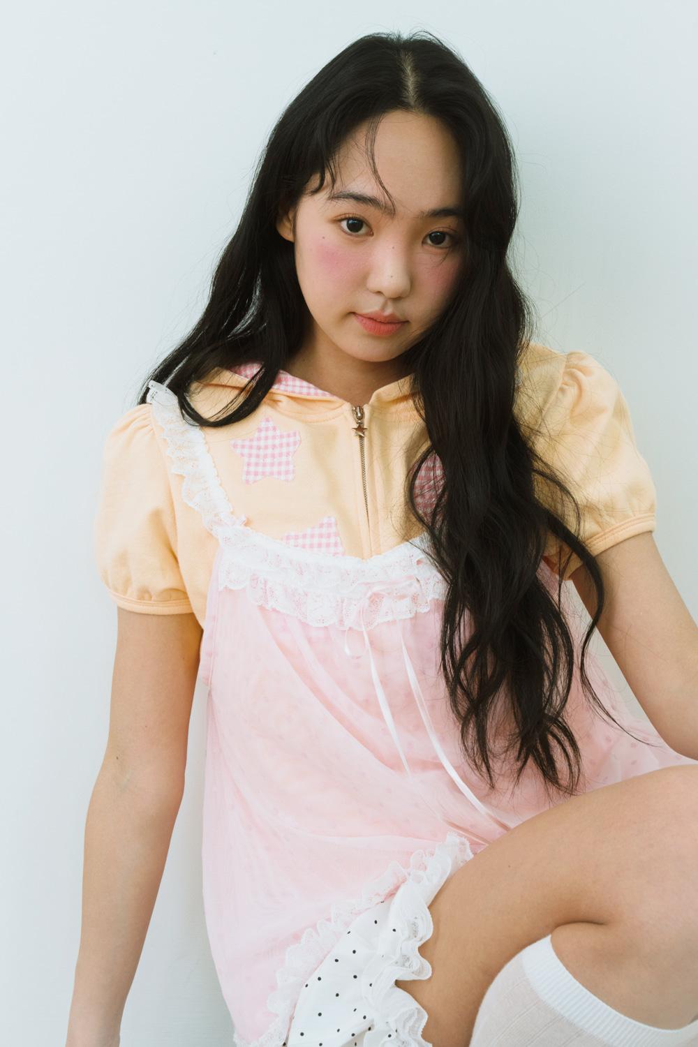 BABY DOT TULLE TOP (PINK)