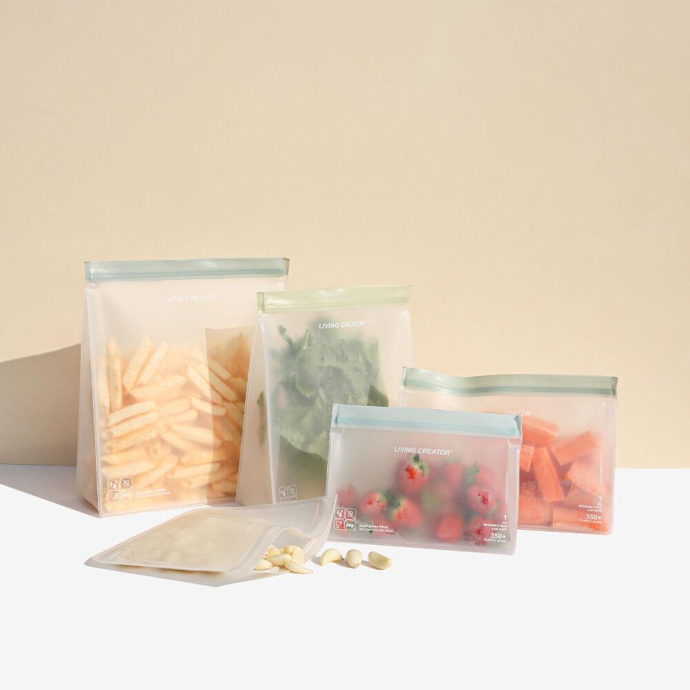 [리빙크리에이터] 스탠딩 지퍼백 모던컬러 12팩&24팩 (PEVA 재사용)