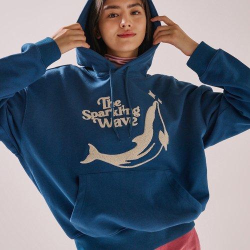 Dolphin Bookle Hoodie Blue