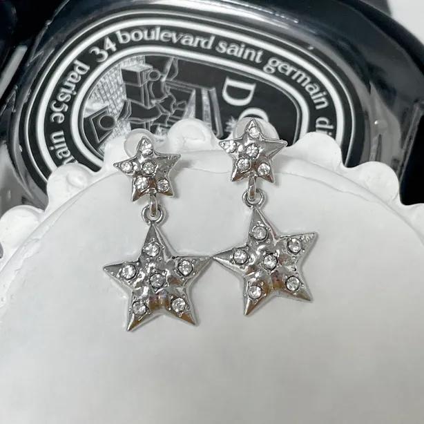 트윙클 큐빅 스타 별 드롭 귀걸이