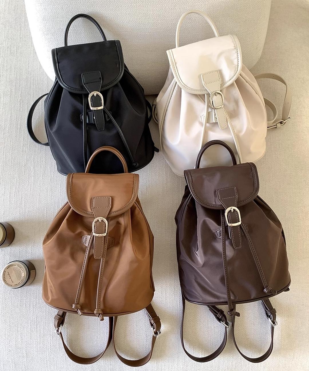 얼모스트블라썸 여성 데일리 벨트 버클 패션 미니 포코노 나일론 백팩 가방