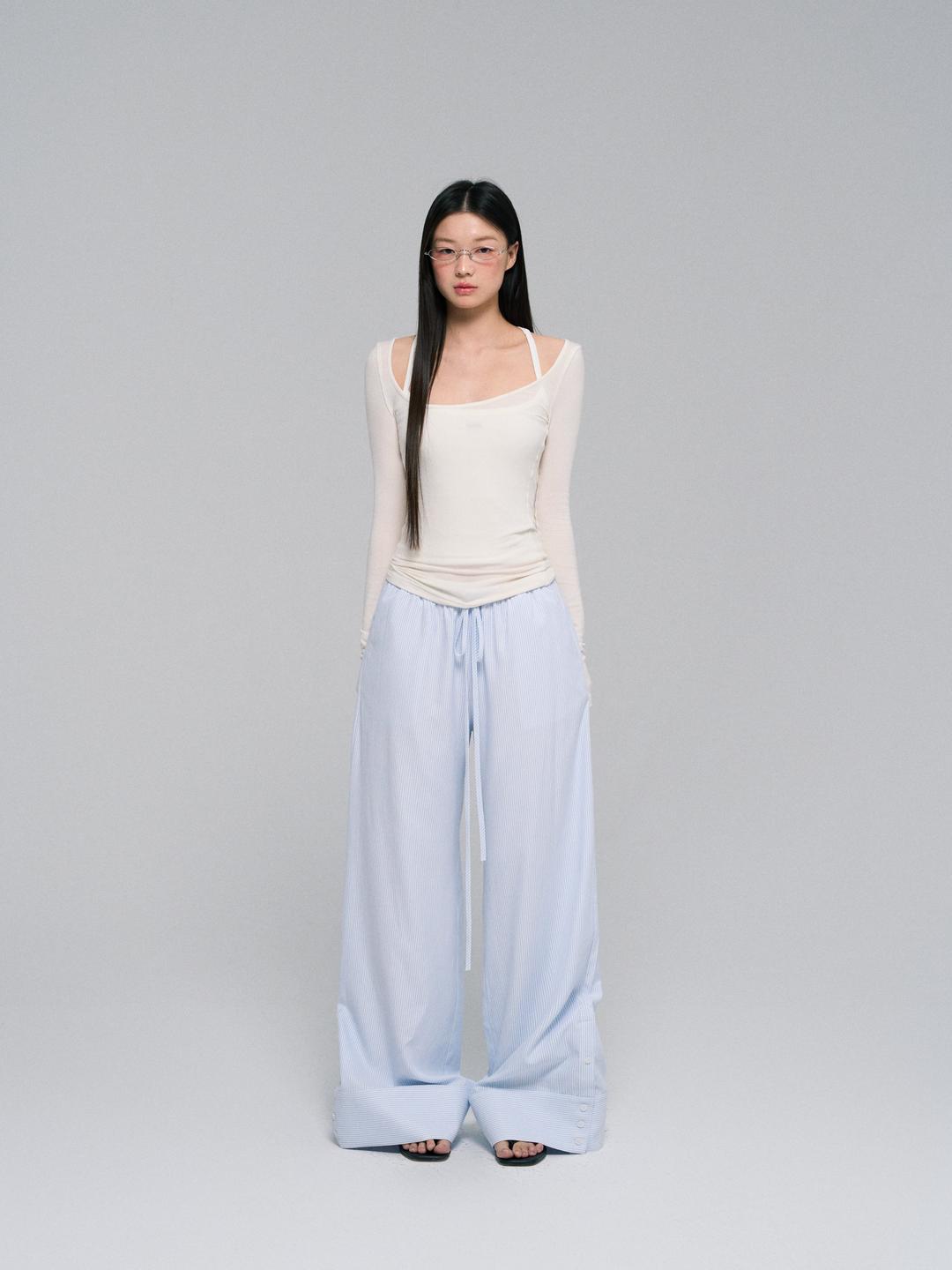 LLDC 'NEAT COLLECTION' Camisole Top & Shirt & Stripe Pants Set