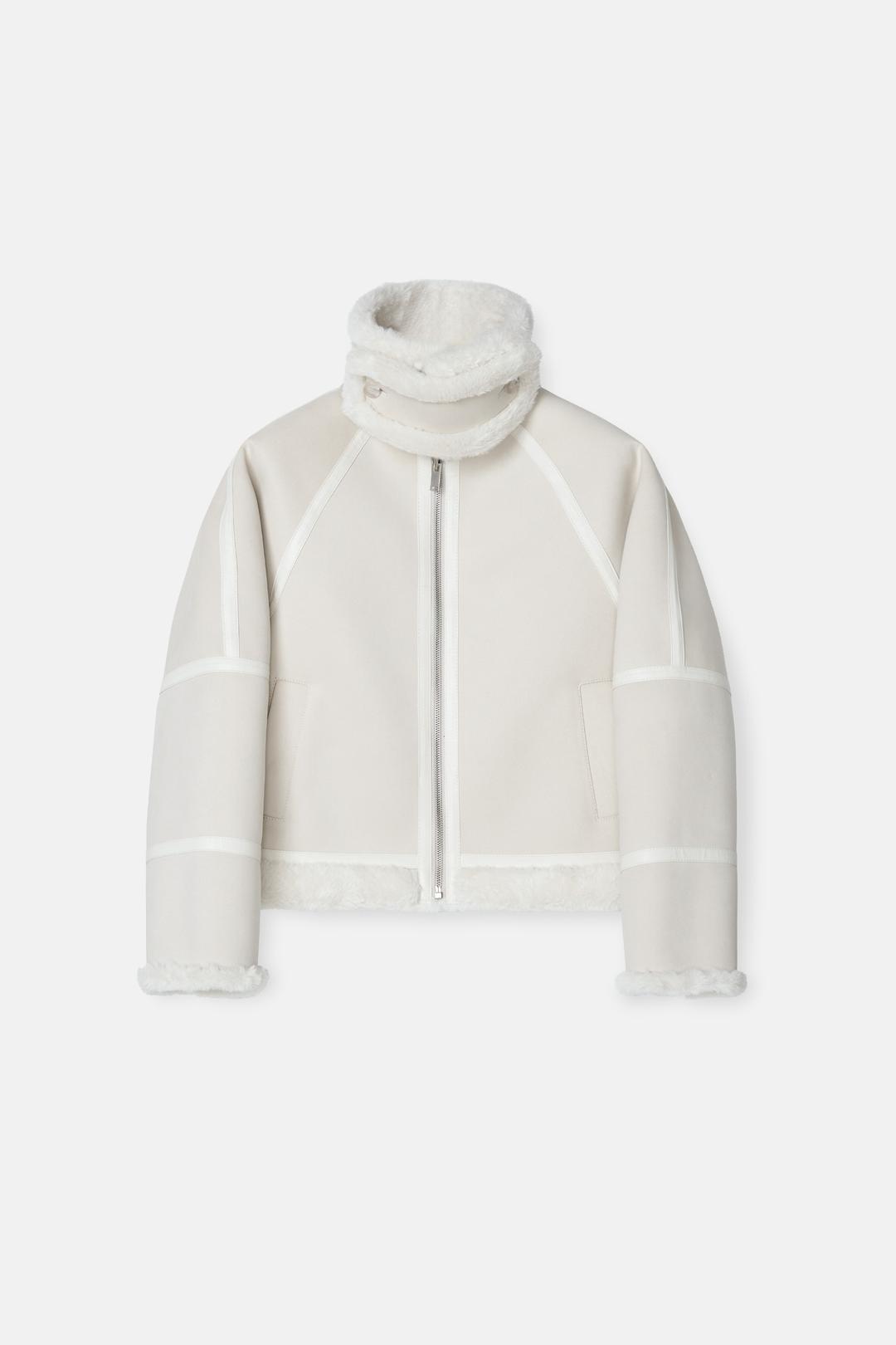 스웨이드 비죠 시어링 자켓 베이지