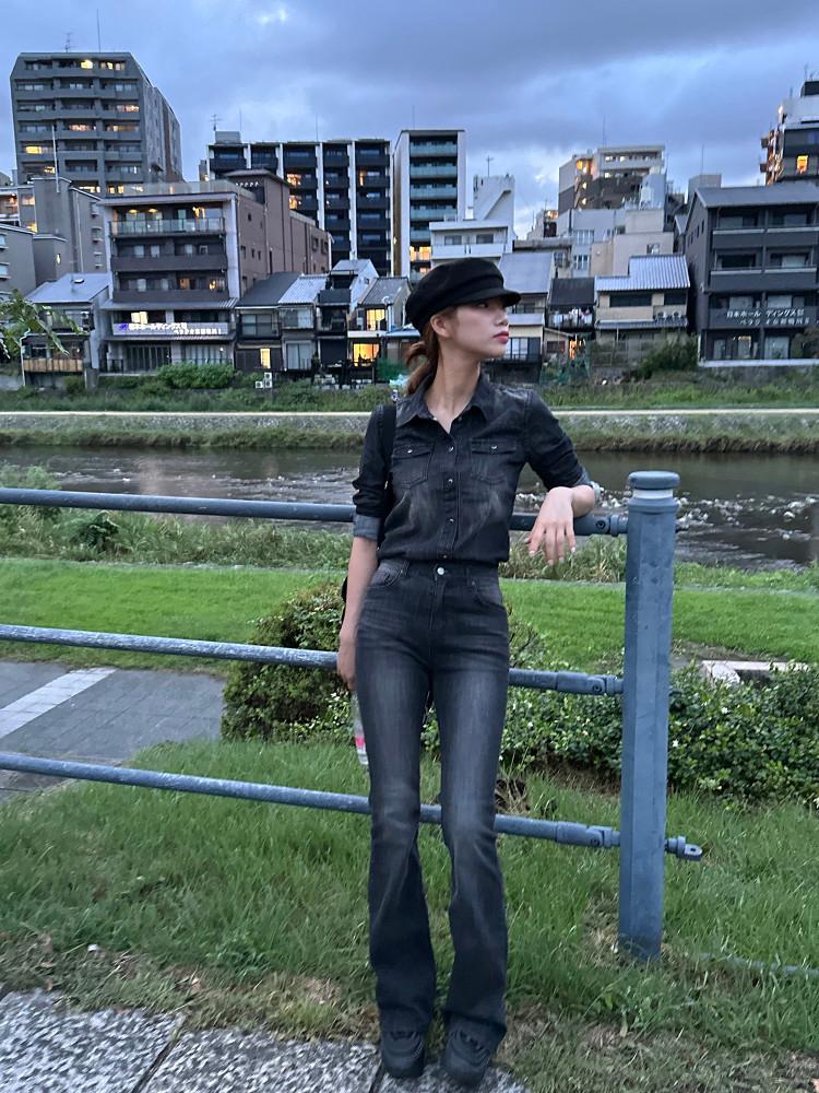 셋업코디 샌딩 워싱 텐션 부츠컷 데님 팬츠 S, M, L - 2 color