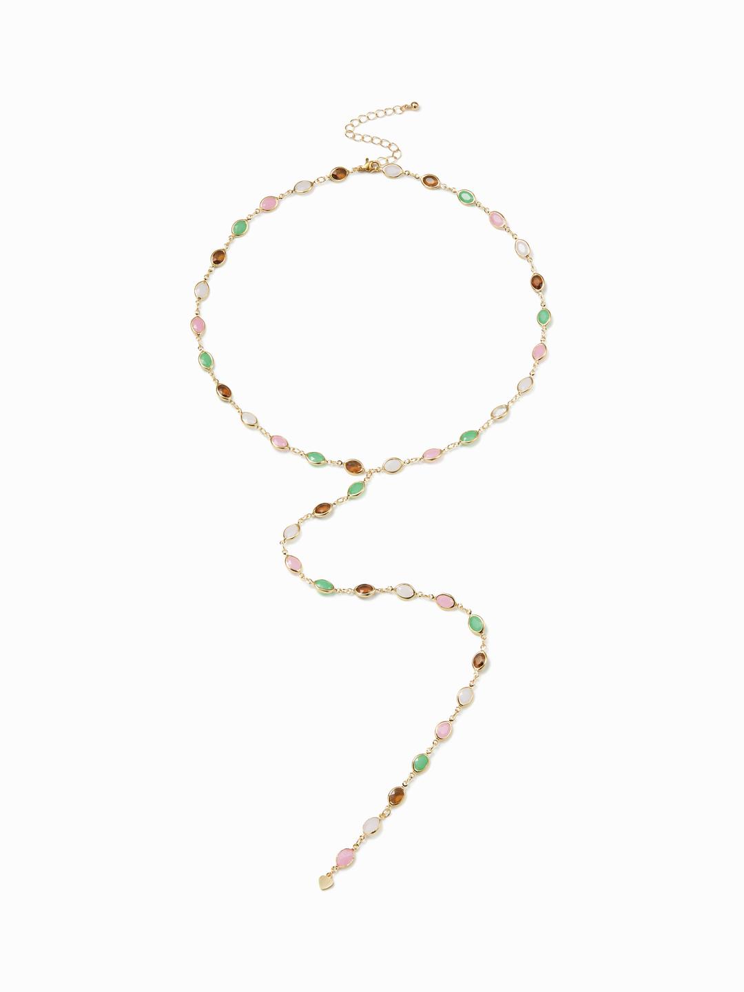 OVAL RESIN Y SHAPE NECKLACE