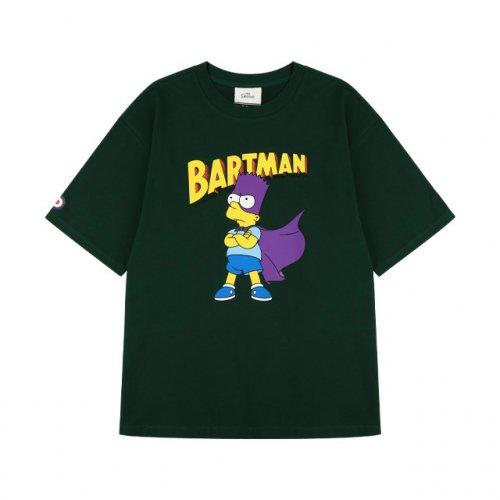 심슨 베트맨 스트라이프 반팔 티셔츠 헌터그린 BMCTS385MHGN