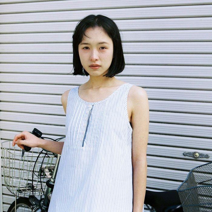 PINTUCK LAYERED MINI DRESS, STRIPE