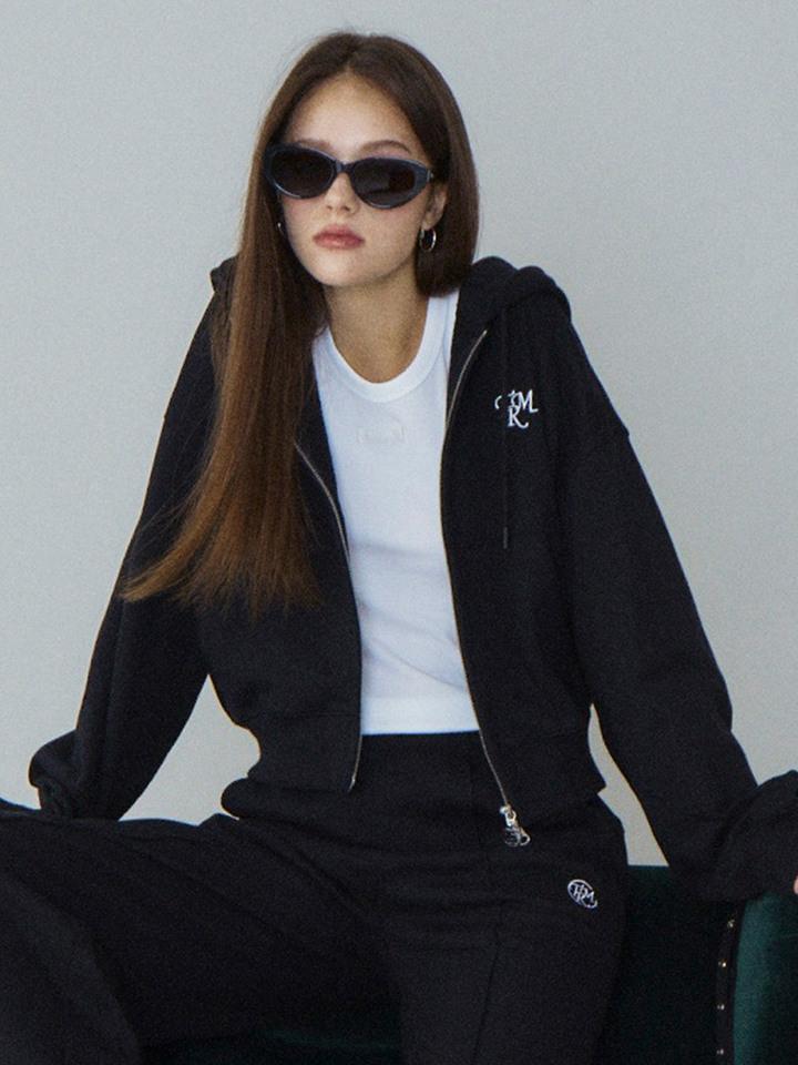 여성) 2WAY 크롭 후드집업