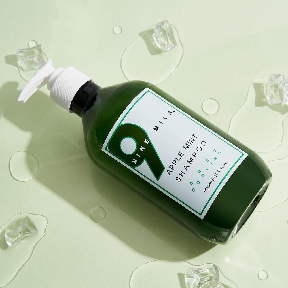 나인밀라 애플민트 환절기·지성·사춘기두피용 쿨샴푸, 500ml
