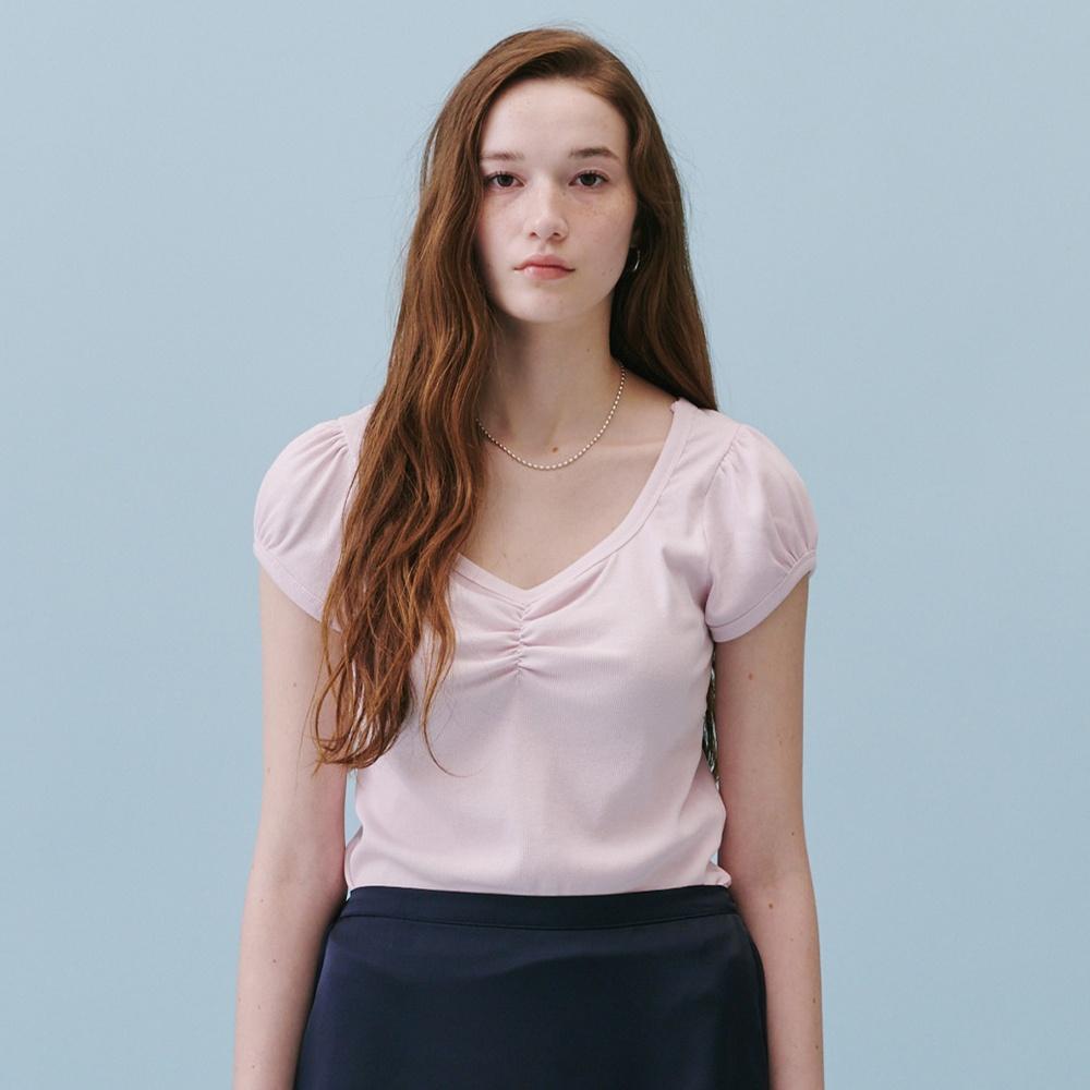 Mini Heart Shirring T_(Pink)