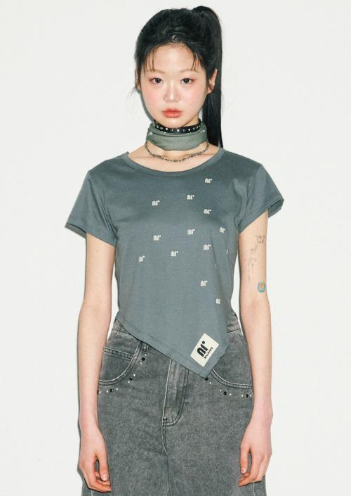 T10.00 Unbalanced Short-sleeved T-shirt _ Khaki