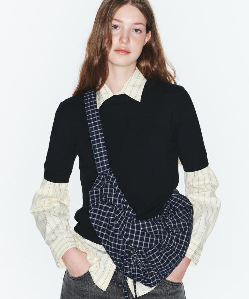 LASSIE BAG - CHECK NAVY
