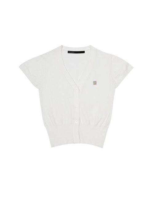 Y SYMBOL HALF CARDIGAN, IVORY