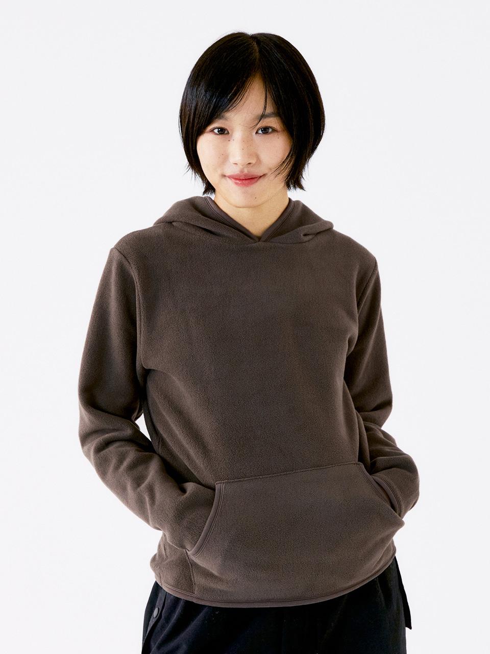 Fine Fleece Hoodie, Brown