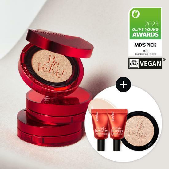[2023어워즈]에스쁘아 비벨벳 커버쿠션 뉴클래스 미니 파데 2ea 기획세트(본품+리필+미니 파데 2ea)