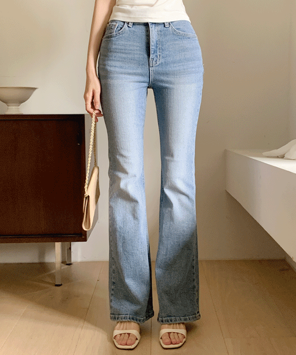 퍼빗 [허얇골넓] 멜버른 슬림부츠컷 데님팬츠 - 1color