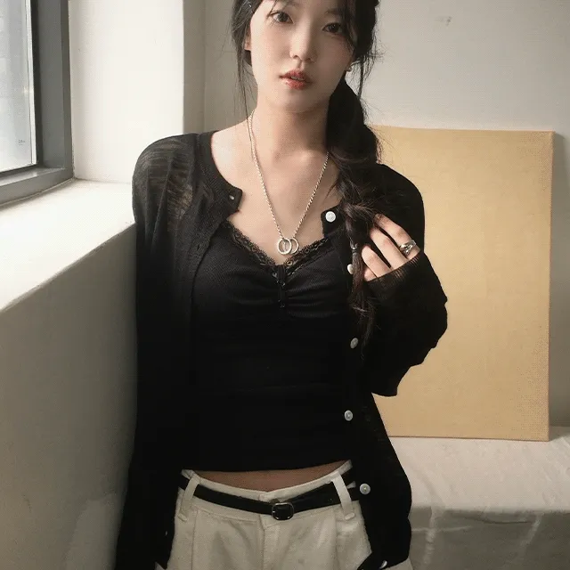 [여름가디건/md추천🖤] 웬즈데이 시스루 여름 가디건 (2color)