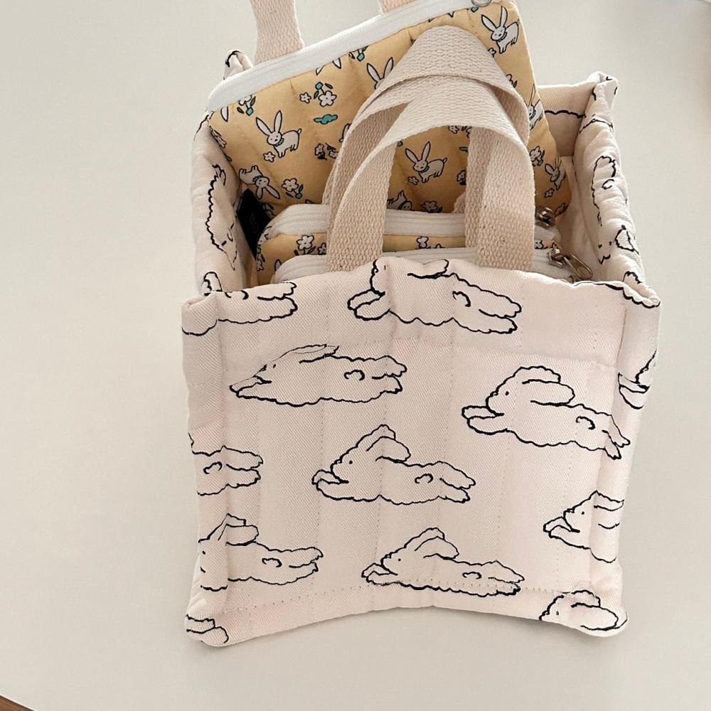 날아라토끼 누빔 바구니 정리바구니