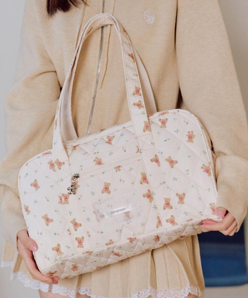 그래픽 페브릭 스퀘어 백 [IVORY]