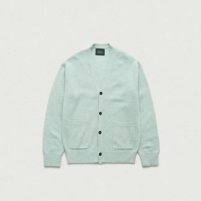 Fuzzy V-neck Knit Cardigan_Mint