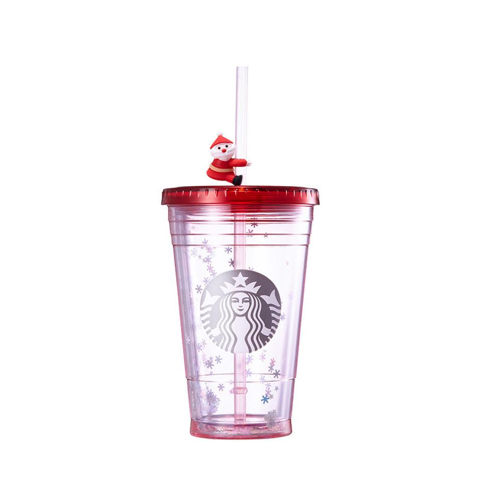 ★스타벅스 2017 크리스마스1차 MD-산타 스트로우 피규어 콜드컵 473ml