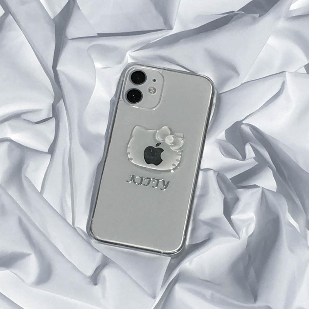 클리어 키티 레진 폰케이스 아이폰 갤럭시