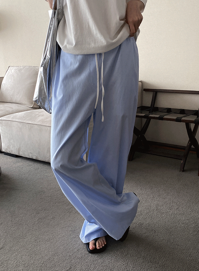 배색 스트라이프 팬츠