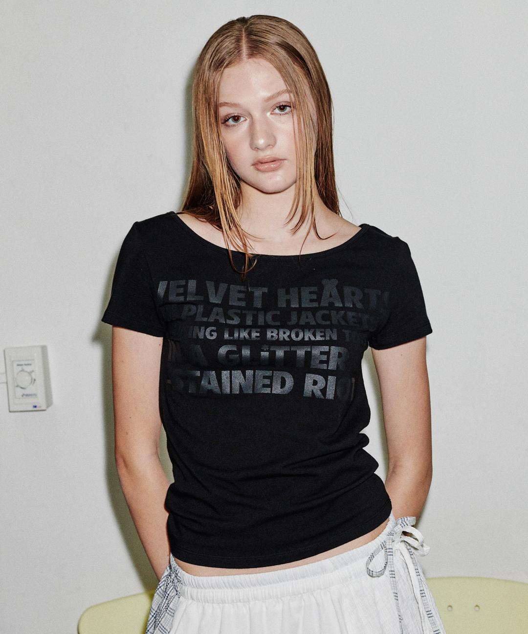 LETTERING SLIM H/S TEE [BLACK]