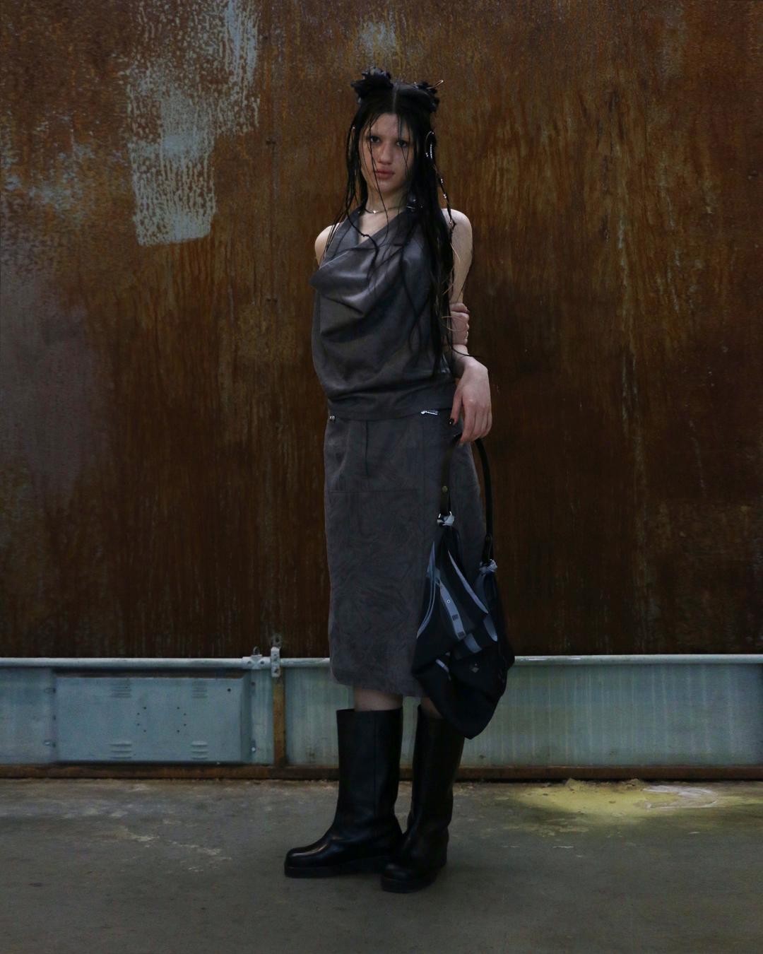 CRACK PRINTED SUEDE SKIRTS