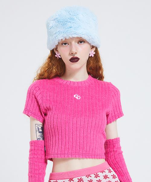 크롭 워머 세트_핫핑크