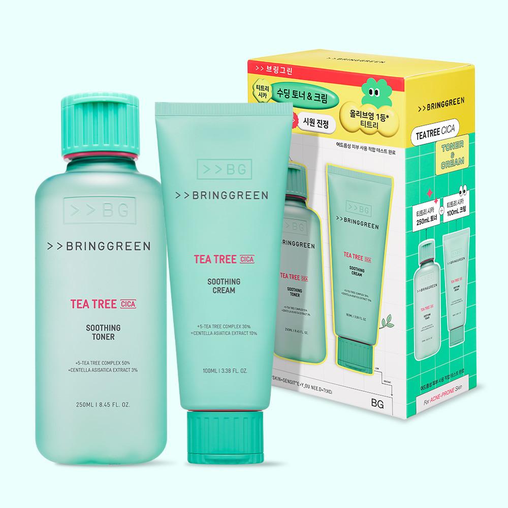 브링그린 티트리 시카 수딩 토너 250ml + 크림 100ml 2종 기획 세트 : 브링그린