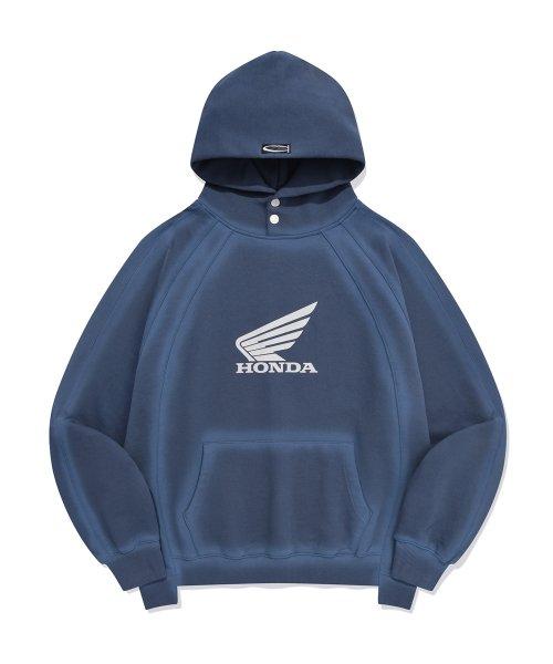 Vintage Cutoff Hoodie Spray Green Blue