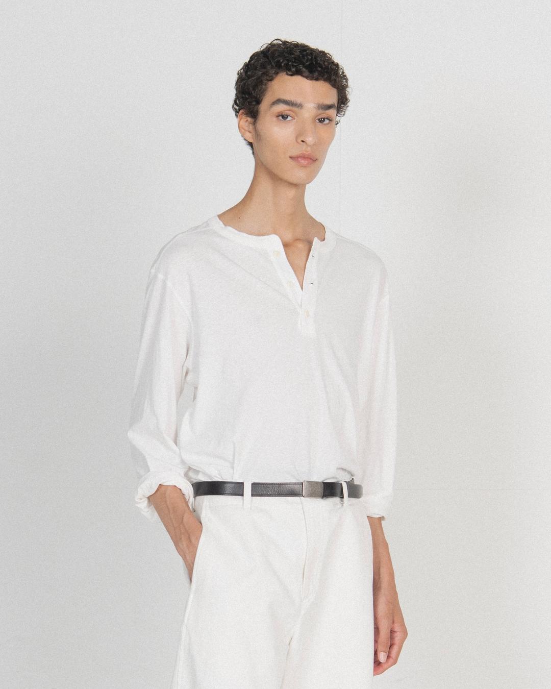 Henley Neck Long Sleeve, Ivory