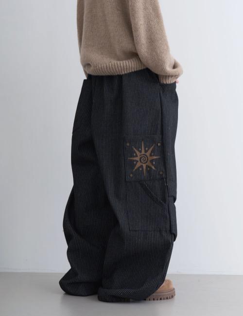 로웨어 stripe frame carpenter denim pants