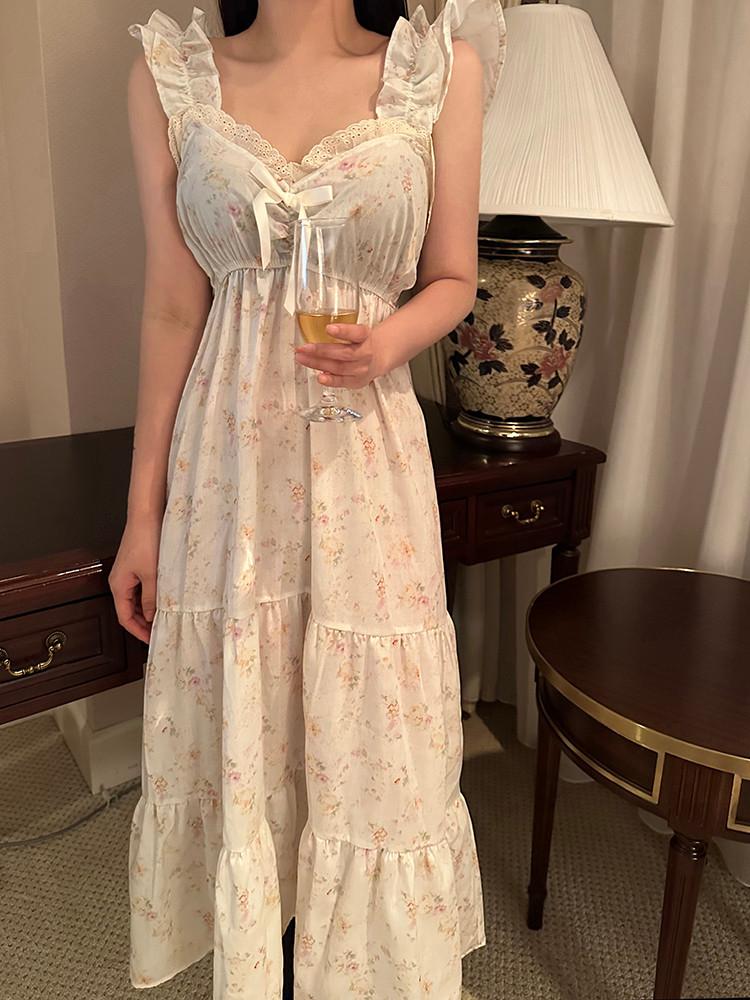 [룸룸] 페미닌 홈웨어 드레스 (4type)