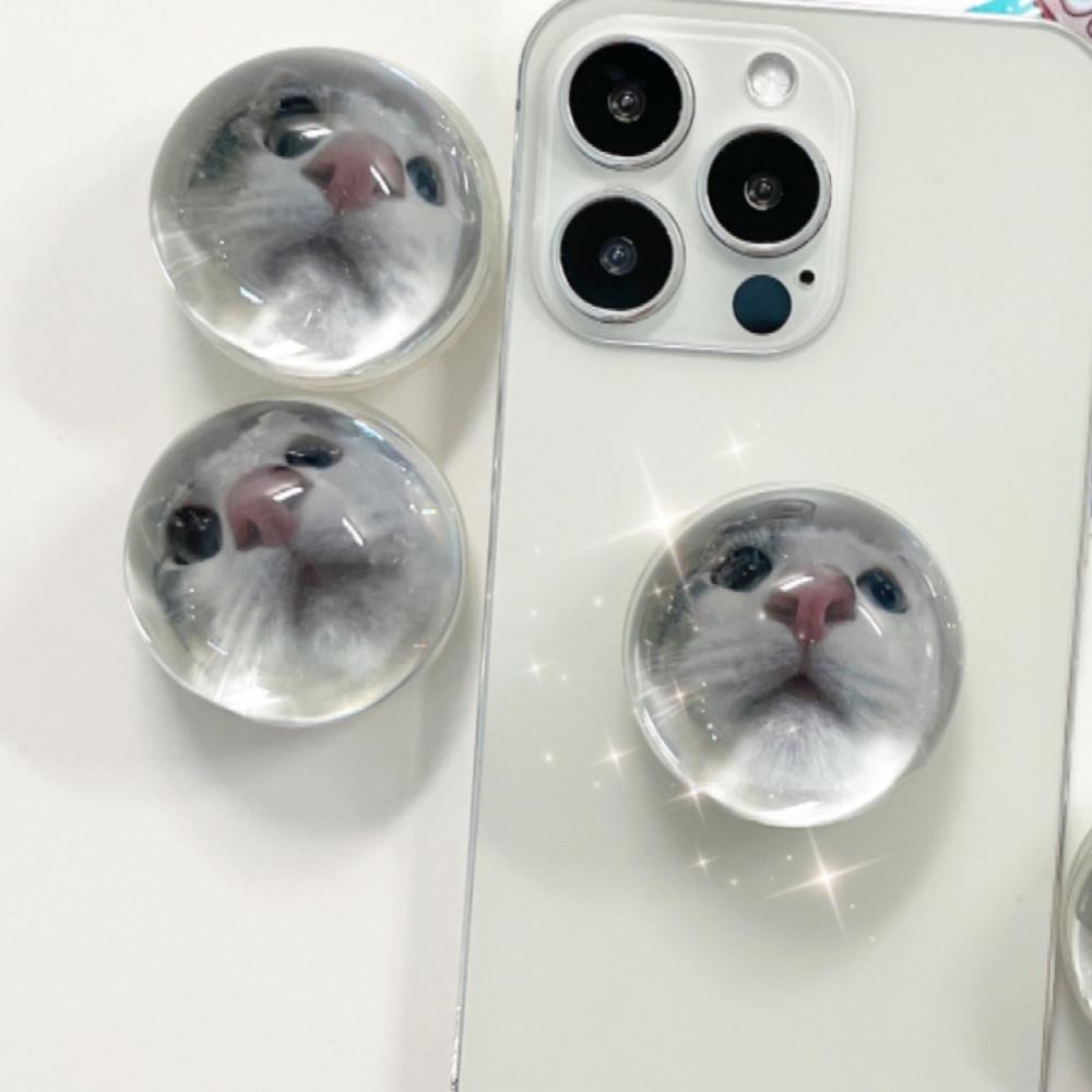오잉 그립톡 고양이 에폭시 포토 투명 반구 그립톡 제작
