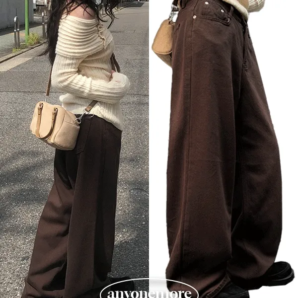 [가을색감🤎]초코 와이드 코튼 팬츠 (2color)