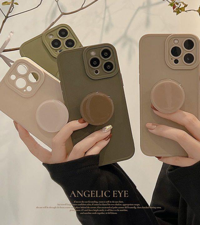 [당일출고]15입고 그립 스마트톡 세트 커플 아이폰케이스 실리콘 무광 풀커버 4컬러무지 범퍼 커플 폰케이스 ( 아이폰 7 8 SE2 SE3 Xs max XR 11 14 15 프로 12 13 미니 )