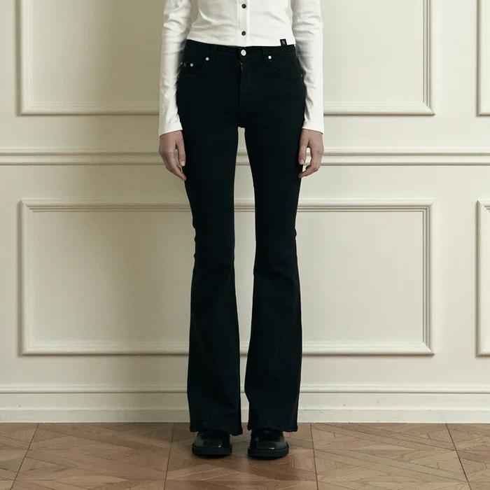 PLAIN BASIC DENIM PANTS BLACK