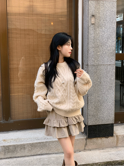 오뉴어웨이 캉캉스커트 스웨이드 플레어 미니 스커트