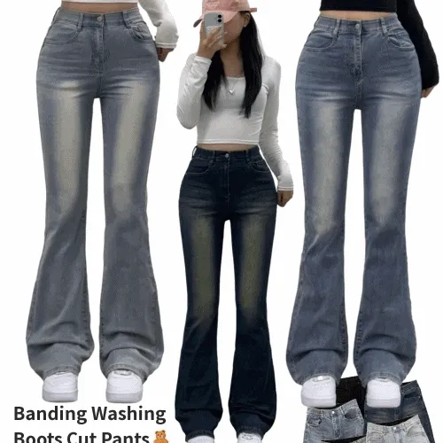 [숏,기본,롱/~2XL/히든밴딩/몸매보정] 로이 핏보장 워싱 부츠컷 데님 롱팬츠 기장선택 빅사이즈청바지  봄신상