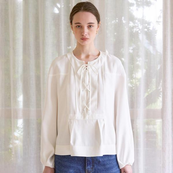 Joshua Lace up Blouse (Milk)
