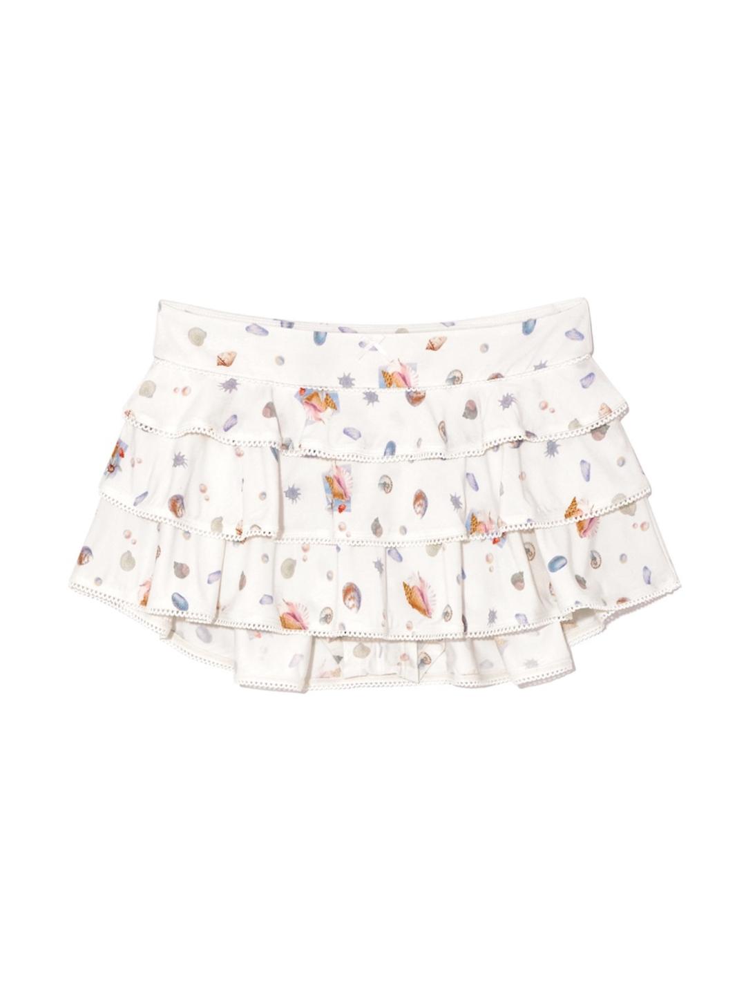 PICOT FRILL MINI SKIRT (IVORY SHELL)