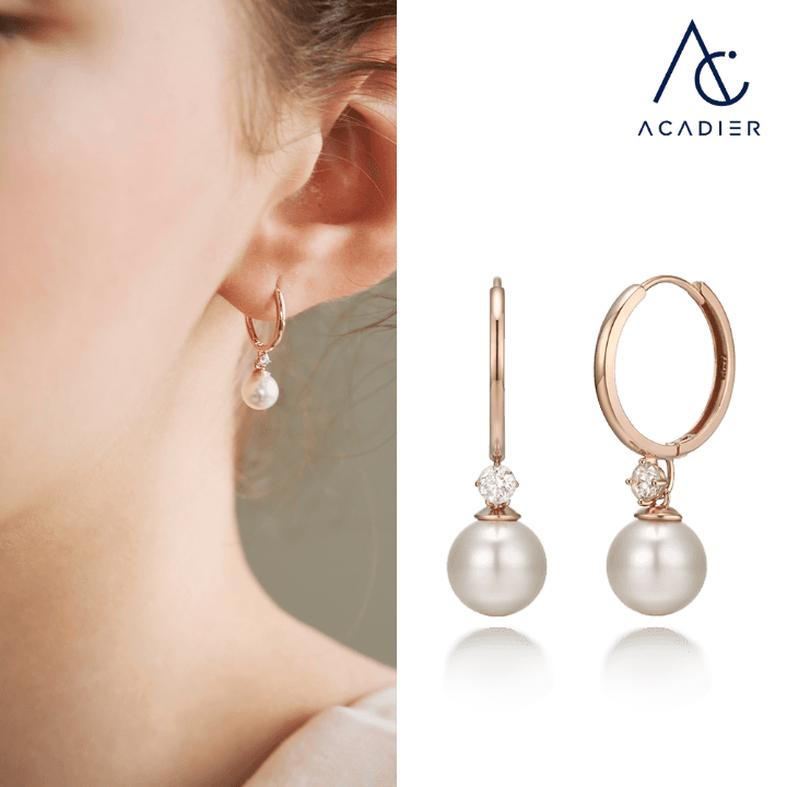 [14K] 더블 진주 원터치 귀걸이(스왈진주6mm)