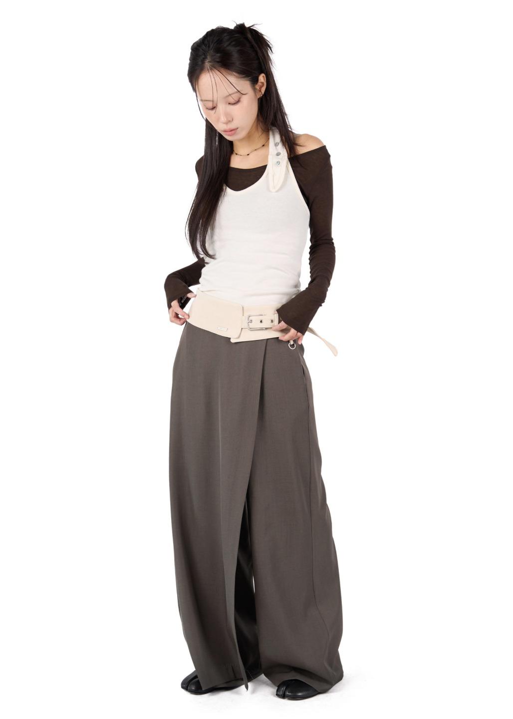 DUAL BUTTON WRAP SLACKS