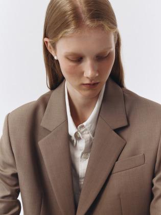 ESSENTIAL 2 BUTTON WOOL BLAZER GREIGE_UDJA2C202G1